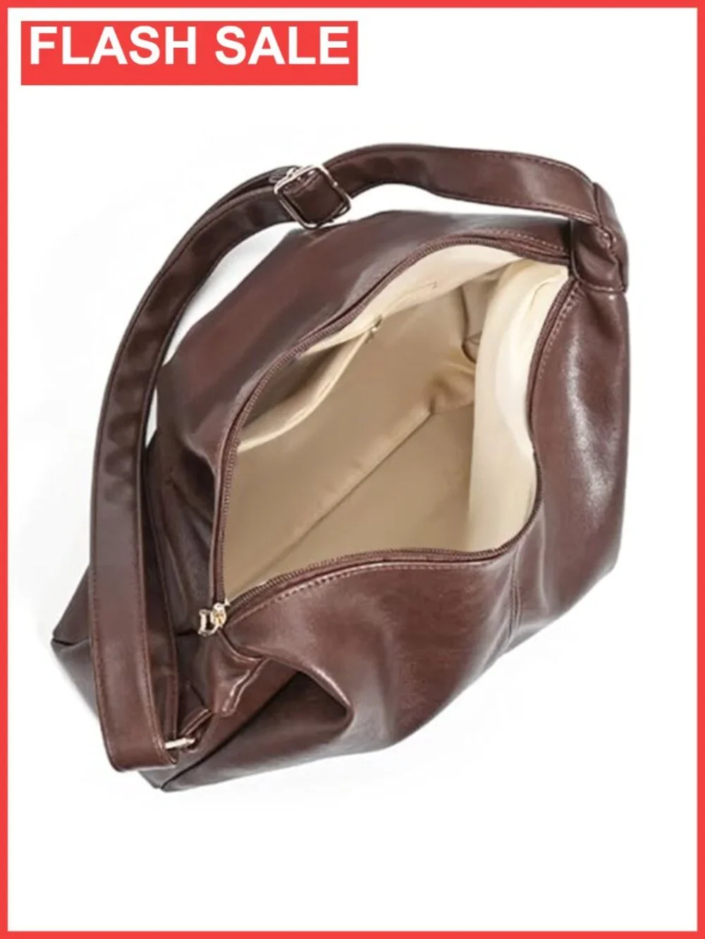 Faux Leather Hobo Bag Vegan Leather Slouchy Shoulder Purse